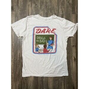 D.A.R.E. Graphic T-Shirt "Drugs Are Bad!" Adult Medium Retro 90s Y2K Nostalgic